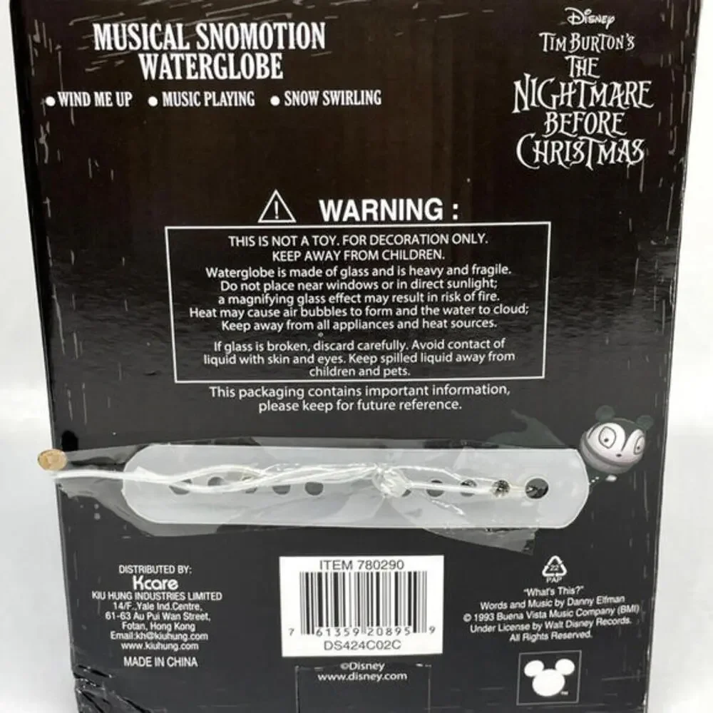 Disney Nightmare Before Christmas Jack Zero Musical Snow Globe 6